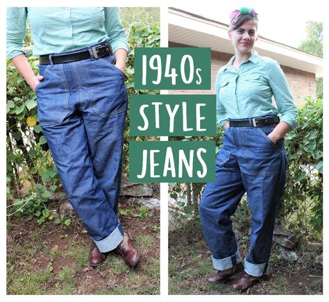 1950s Women's Jeans, 1940s Jeans, Outfit 50s, Vintage Outfits Plus Size, Rockabilly Jeans, Vintage Fashion 1940s, Walking Clothes, 1940s Fashion Women, Vintage Teacher