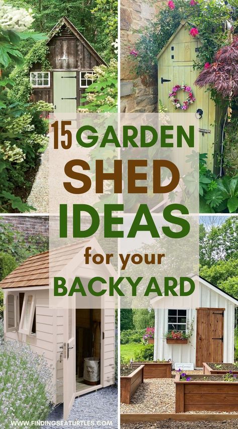 15 Garden Shed Ideas for your Backyard #GardenShed #Storage #OutdoorShed Shed Ideas Backyard, Shed Landscaping Ideas, Sheds Ideas Backyard, Stone Entryway, Garden Shed Ideas, Shed Landscaping, Shed Ideas, Large Sheds, Plastic Sheds