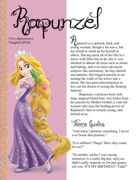 Click this image to show the full-size version. Rapunzel Story, Disney Princess Stories, Eugene Fitzherbert, Brave Characters, Princess Story, Disney Princess Facts, Tangled 2010, Melody Wallpaper, Princess Stories