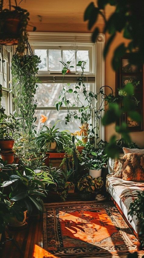 Witch Home Aesthetic, Indoor Sunroom Ideas, Houseplants Aesthetic, House Plants Aesthetic, Old Victorian Homes Interior, Indoor Sunroom, Boho Deck, Old Victorian Homes, Dragon Family