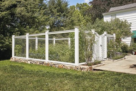 White Garden Fence, Garden Enclosure, Wire Fences, Walpole Outdoors, Lattice Garden, Fenced Vegetable Garden, Northern White Cedar, Front Fence, White Fence