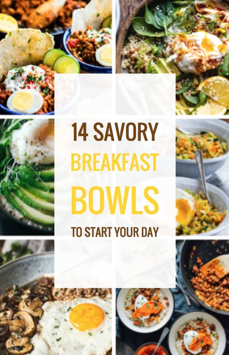 14 Savory Breakfast Bowls to Start Your Day Breakfast Nourish Bowl, Power Bowls Breakfast, Savory Breakfast Bowls, Breakfast Bowl Egg, Bean Breakfast, Sautéed Kale, Bowl Meals, Breakfast Bowls Recipe, Savory Breakfast Recipes