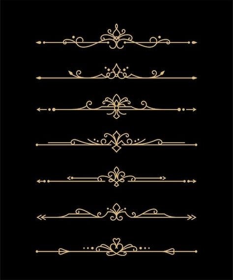 Vector golden border elements vector set | Premium Vector #Freepik #vector #baroque #royal #luxury-ornament #frame-pattern Golden Boarders, Baroque Borders Design, Royal Border Design, Fancy Borders Design, Baroque Graphic Design, Bingkai Canva, Golden Border Design, Gothic Border, Magic Aesthetics