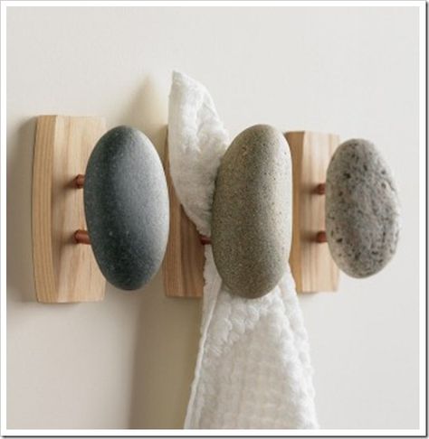 Rental Bathroom, Towel Holders, Massage Room, River Stones, Hook Design, Towel Hooks, Towel Bar, Towel Rack, Bath Accessories