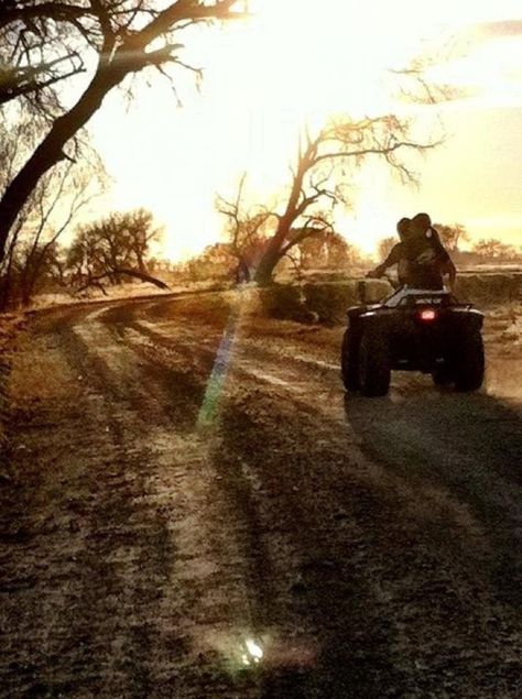 4 wheelers make a girls world...MmmHmm! <3 best times I've had has been riding on the fourwheeler with my man  =) Country Relationships, Four Wheeling, All The Bright Places, Country Strong, Everything Country, Four Wheeler, Country Couples, Country Love, Four Wheelers