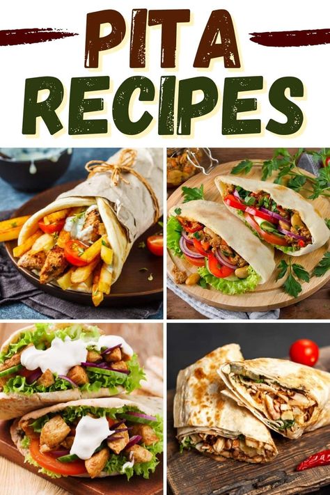 Healthy Pita Recipes, Healthy Pita Bread, Chicken Pita Pockets, Pita Pocket Recipes, Greek Pita Bread, Pita Bread Sandwich, Pita Wrap, Greek Pita, Pita Recipes