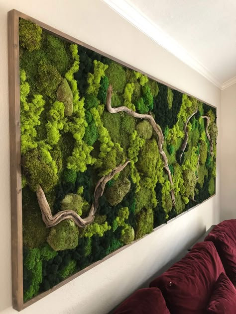 Mos Wand, Living Wall Indoor, Green Wall Design, Moss Walls, Garden Wall Designs, Indoor Plant Wall, Moss Decor, Hanging Plant Wall, Plants Wall