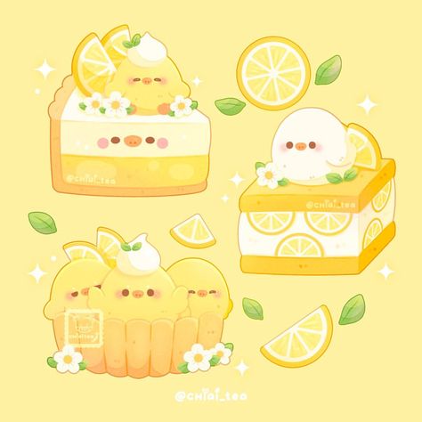 Who wants some lemony desserts? 😎🍋 I’m a big fan of lemon desserts / anything citrusy in general 😌 Are you?? — For the citrus squeeze pr… | Instagram Lemon Food Art, Cute Food Drawings Kawaii, Dessert Animals, Lemon Drawing, Chibi Food, Inspirational Digital Art, Kawaii Dessert, Food Drawings, Lemon Art