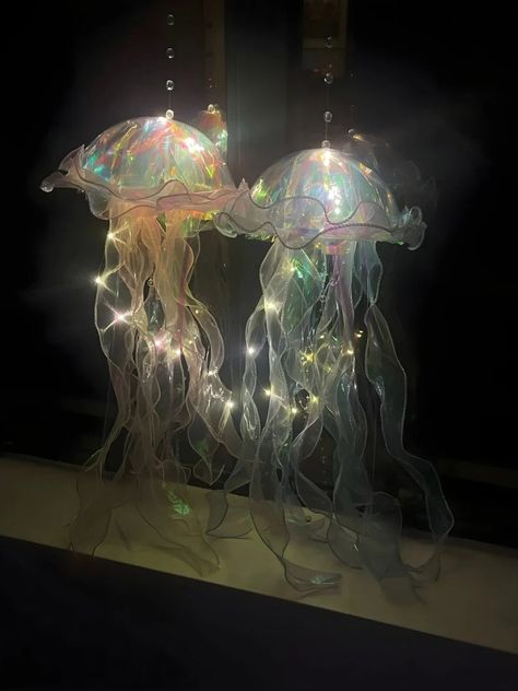 Aesthetic Jellyfish Night Lamp Fantasy Nightlight Jellyfish Decor Sea Creature Handmade Night Light Bedroom Night Lamp - Etsy Australia Jellyfish Nursery Theme, Ethereal Home, Jellyfish Decor, Jellyfish Dress, Aesthetic Jellyfish, Jellyfish Decorations, Jellyfish Light, Night Light Bedroom, Jellyfish Lamp