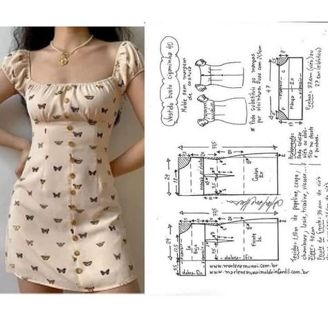 Detail Couture, Dress Sewing Patterns Free, Upcycle Clothes Diy, Sewing Clothes Women, Fashion Design Patterns, Diy Vetement, Diy Clothes Design, Diy Fashion Clothing, Blouse Pattern Sewing