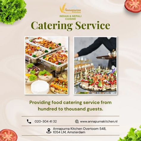 Our catering services are perfect for events with guest counts from 100 to 1000! Let us handle the food while you enjoy the party. 🍴🎈 ' ' ' ' ' Book Now : https://annapurnakitchen.nl/catering/ Contact us : 020-304-41-32, 0631947722 ' ' ' ' ' #IndianCuisine #AnnapurnaKitchen #foodlovers #indianfood #indianrestaurant #netherland #amsterdam #reservation #book #table #diningtableAuthenticFlavors #CateringServices #BookNow Catering Drinks, Indian Catering, Exquisite Food, Catering Design, Veg Biryani, Catering Display, Paneer Tikka, Book Table, Indian Desserts