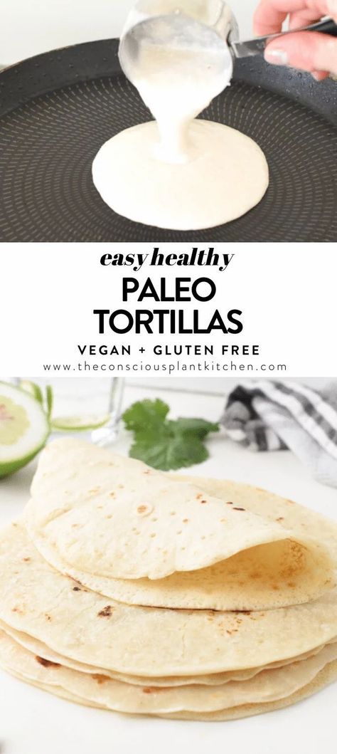 Almond Flour Tortilla Recipe, Gluten Free Tortillas Recipe, Conscious Plant Kitchen, Paleo Tortillas, Vegan Tortilla, Healthy Tortilla, Tortillas Recipe, Gluten Free Wraps, Gluten Free Sandwiches