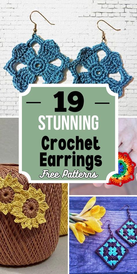 Looking for stylish and unique crochet earrings patterns? Look no further! Our roundup features a wide range of trendy designs and tutorials. From simple and elegant to bold and colorful, we've got you covered. So grab your hook and start creating your own one-of-a-kind crochet earrings today! crochet earrings | crochet patterns | handmade jewelry |DIY jewelry | crochet ideas Crochet Thread Earrings Free Pattern, Crochet Patterns Earrings, Diy Crochet Earrings Free Pattern, Earrings Crochet Pattern, Crochet Fall Earrings Free Pattern, Crochet Patterns One Skein, Crochet Earring Patterns Free, Crochet Fall Earrings, Crochet Earrings Pattern Free Tutorials