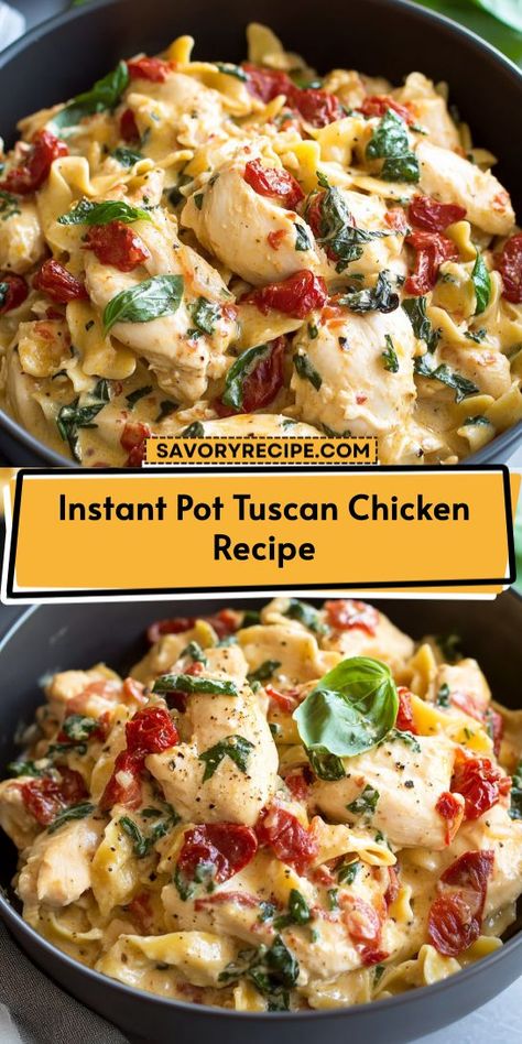 Savor the taste of Italy with this Instant Pot Tuscan Chicken Recipe! Packed with vibrant ingredients and simple prep, this dish is a perfect addition to your Instapot Recipes collection. Enjoy tender chicken in a creamy sauce, making it an ideal choice for busy evenings or special occasions. Instant Pot Tuscan Chicken, Caramelized Mushrooms, Tuscan Chicken Recipe, Pressure Cooking Chicken, Instant Pot Freezer Meals, Creamy Tuscan Garlic Chicken, Instant Pot Freezer, Tuscan Garlic Chicken, Instant Pot Tips