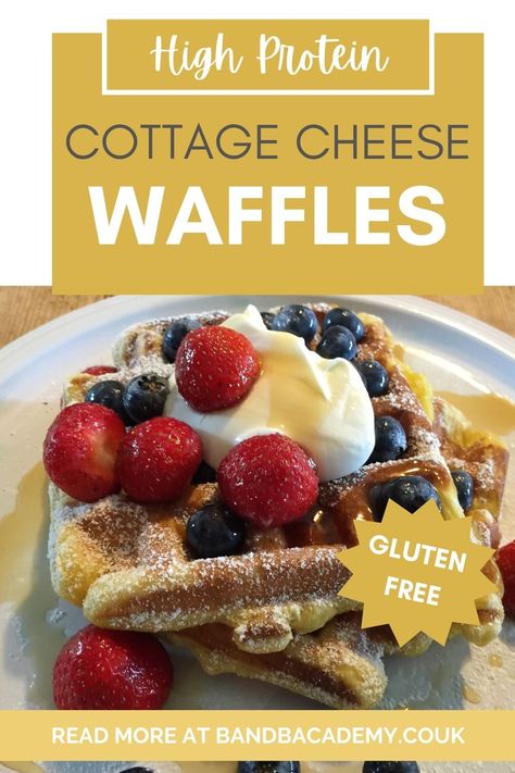 These waffles are high protein (20g ), gluten free and have 5g of fibre. They are quick and easy to prepare with just 3 healthy ingredients. They can also be frozen and popped into the toaster straight from the freezer for a quick healthy breakfast! Gf Protein Waffles, High Protein Gluten Free Waffles, Gluten Free Protein Waffles, Cottage Cheese Oats, Cottage Cheese Protein, High Protein Gluten Free, Cheese Waffles, Gluten Free Protein, Gluten Free Waffles