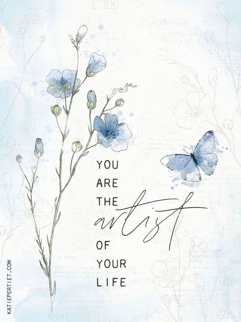 Watercolor With Quotes, Watercolor Quotes Inspirational, Painting Quotes Inspirational, Calligraphy Art Quotes Inspiration, Journal Quotes Inspirational, Flowers Quotes Inspirational, Blue Thoughts, Someday Quotes, Inspirational Quotes Calligraphy