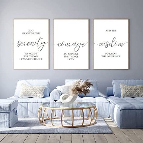 Serenity Prayer Wall Art, Bible Verse Wall Decor, Scripture Canvas, Office Artwork, Prayer Wall, Wall Art Christian, Wall Decor Quotes, Verse Wall Art, Love Wall Art