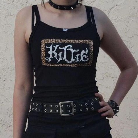 Look what I just found on Depop 👀 Kittie Band, Gothic Tank Tops, Punk Fashion Diy, Band Tank Tops, Diy Tops, Tank Top Women, Alternative Outfits, Y2k Aesthetic, Print Tank