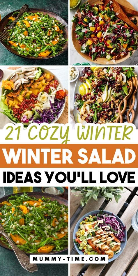 Looking for fresh winter salad ideas? 🥗🍊 These winter harvest salads are full of seasonal flavors, from roasted root vegetables to tangy citrus! Healthy and delicious, they make the perfect addition to your winter meals. Save this pin for your winter recipe collection! 📌❄️ Mix And Match Salad, Vegtables Sides Cold, Easy Tasty Salads, Salad Recipes No Cheese, Weekly Salad Recipes, Salads With Lots Of Veggies, Salad Recipes Basic, Salad Recipes No Tomato, Salad Recipe For Lunch