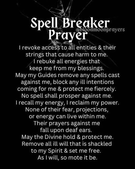 Spell Breaker, Energy Healing Quotes, Smudging Prayer, Curse Spells, Spells That Actually Work, Banishing Spell, Good Luck Spells, Spells For Beginners, Easy Spells