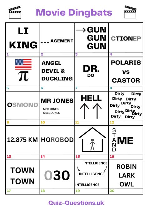 Movie Dingbats Picture Quiz Questions And Answers Free, Rebus With Answers, Movie Quiz Questions And Answers, Christmas Dingbats With Answers, Dingbats With Answers, Picture Quiz Questions And Answers, Rebus Puzzles With Answers Free Printable, Rebus Puzzles With Answers, Word Puzzles Printable