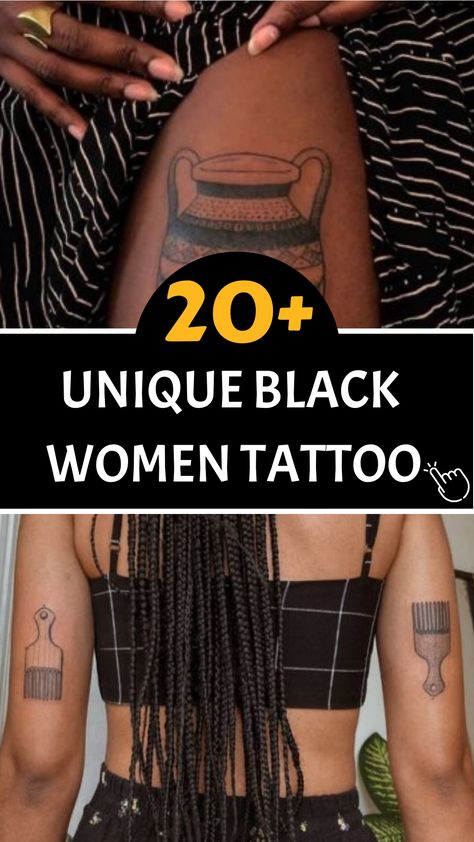 Entering the year 2024, the craft of tattooing is undergoing a transformative journey, emerging as a significant vehicle for personal expression and narrative sharing, notably within the black female community. Black Feminist Tattoo, Cute Tattoo Ideas For Black Females, Black Womens Tattoos, Hip Thigh Tattoos Unique Black Women, Dream Catcher Tattoo Black Women, Spiritual Tattoos Meaningful Black Women, Black Woman Tree Tattoo, Strong Black Woman Tattoo, Tattoo Ideas Black Female Meaningful