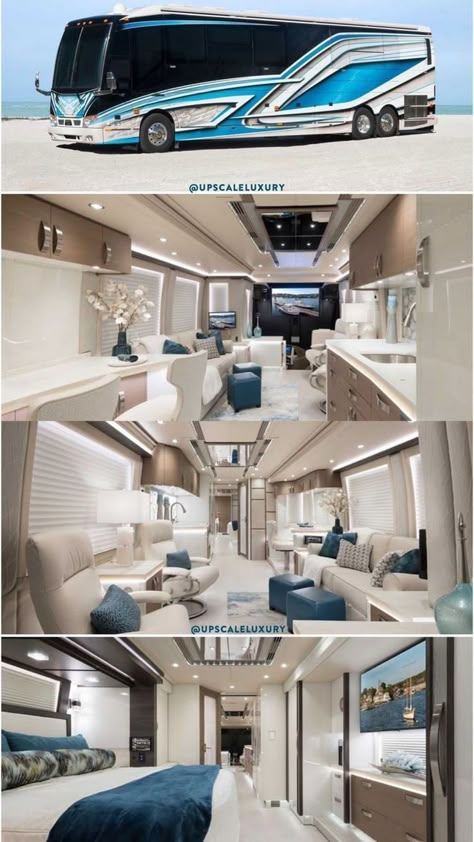 Luxury Rv Interior, Luxury Rv Living, Private Jet Interior, Luxury Campers, T3 Vw, Coach Bus, Old School Bus, Luxury Motorhomes, Luxury Van