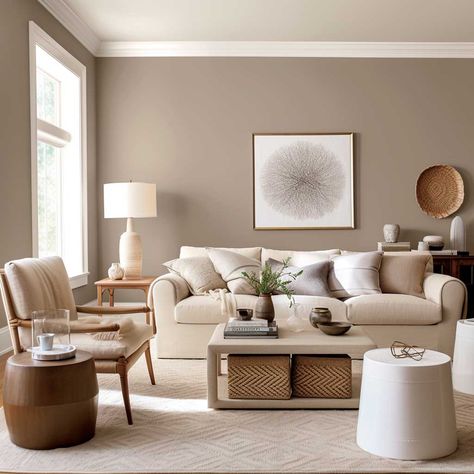 3+ Underestimated Living Room Wall Colors for Modern Homes • 333+ Images • [ArtFacade] Lounge Room Wall Colours, Light Brown Wall Living Room, Brown Paint Room Ideas, Taupe Color Schemes Living Rooms, Living Room Decor Beige Walls, Brown Tiles Living Room, Lounge Wall Colour Ideas, Beige Wall Colors For Living Room, Toupe Colored Living Room