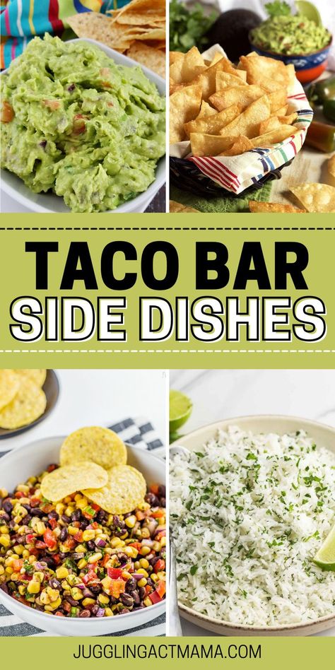 Taco Bar Side Dishes, Tacobar Party, Party Dinner Recipes, Bean Corn Salsa, Couple Recipes, Mexican Food Recipes Appetizers, Mexican Party Food, Taco Side Dishes, Taco Bar Party