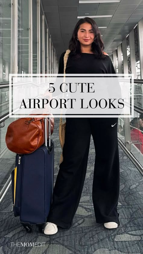 Cute Airport Outfit, Comfortable Travel Outfit, Comfy Airport Outfit, Airport Outfit Summer, Flight Outfit, Cute Travel Outfits, Airport Travel Outfits, Travel Attire, Fashion 60s