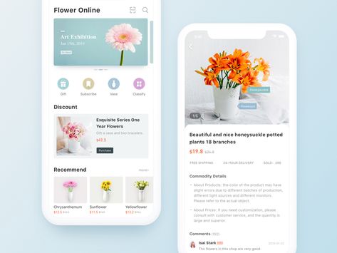 FlowerOnline flat trading online flower interface ux app ui Web Design Trends Website, Floral Website, Web Design User Interface, Portfolio Reference, Website Design Trends, Flower App, Ecommerce App, Online Flower Shop, Ui Design Mobile