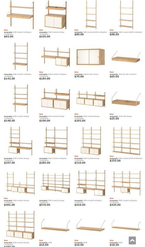 All-new: Ikea’s modular Svalnas Scandinavian-modern style shelving. This is sure to be a big hit: It’s very much in the style of famed Poul Cadovius Royal System / Cado modular shelving — but at a fraction of the cost. The Idea Svalnas shelves and standards are bamboo; the Cados still made today in Denmark have […] Style Shelving, Store Shelves Design, Ikea New, Pharmacy Design, Retro Renovation, Regal Design, Store Interiors, Retail Shelving, Modular Shelving