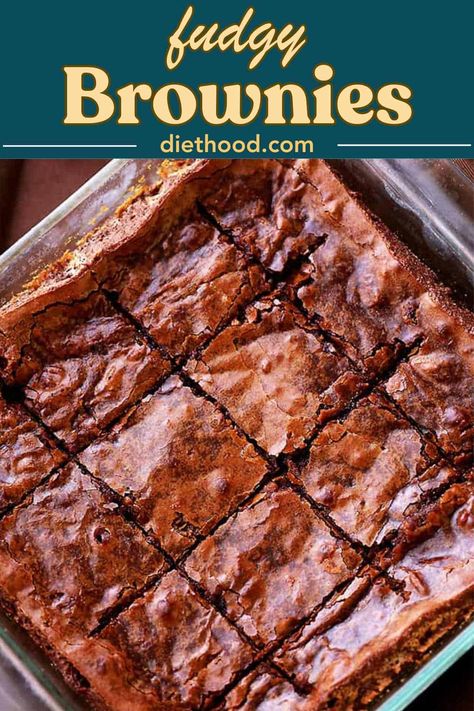 The Best Fudgy Brownies - Easy Chocolate Brownies Recipe! Easy Chocolate Brownies, The Best Fudgy Brownies, Best Fudgy Brownie Recipe, Diethood Recipes, Best Fudgy Brownies, Chocolate Brownies Recipe, Fudgy Brownie Recipe, Brownies Chocolate, Smoothie Bowl Healthy