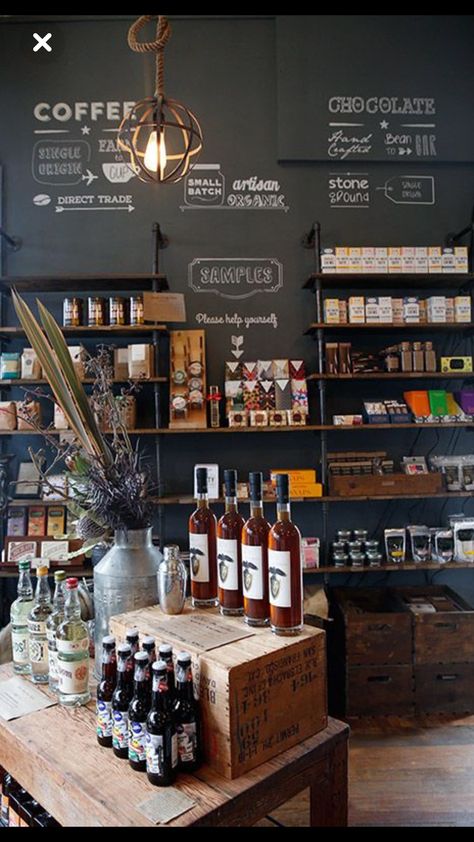 Rustic Coffee Shop, Shop Shelving, Café Design, Grocery Store Design, Coffee Shops Interior, Coffee Store, Bakery Design, Wine Store, Coffee Shop Design