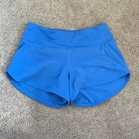 LuluLemon Blue Shorts Light Blue Lululemon Shorts, Rare Lululemon Shorts, Lululemon Athletic Shorts With Built-in Shorts, Blissful Blue Lululemon, Lululemon Shorts Outfit, Lululemon Hotty Shorts Blue, Blue Lululemon Shorts, Lulu Lemon Shorts, Lulu Shorts