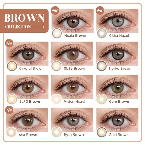 Are you considering adding a dash of color to your eyes with contact lenses?🤎✨ Choosing between different brown lenses can be a fun and exciting choice😉 that allows you to experiment with your look and show off your personality. 🌎𝐅𝐫𝐞𝐞 𝐖𝐨𝐫𝐥𝐝𝐰𝐢𝐝𝐞 𝐒𝐡𝐢𝐩𝐩𝐢𝐧𝐠 🌎⁠ ----------⁠ #just4kira #browncontacts #tryonhaul #hazelcontacts #shades #browneyes #coloredcontacts #brownLenses #JUST4KIRASALE #brown Natural Green Contact Lenses, Green Lenses Eye, Hazel Eye Contacts, Green Eye Lens, Green Eye Contacts, Shades Of Brown Eyes, Contact Lenses For Brown Eyes, Hazel Brown Eyes, Rare Eye Colors