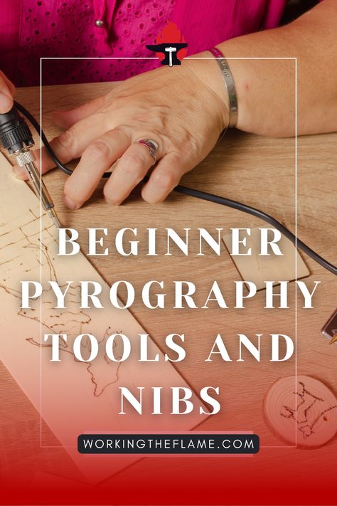 Pyrography requires only a few tools, which can be obtained separately or in low-cost sets. #pyrographytools #beginnerpyrography #woodburningnibs Wood Burning Tip Guide, Wood Burning Nibs, Pyrography Tutorial, Write On Wood, Pyrography Tips, Pyrography Tools, Wood Burning Tips, Wood Burning Pen, Pyrography Ideas