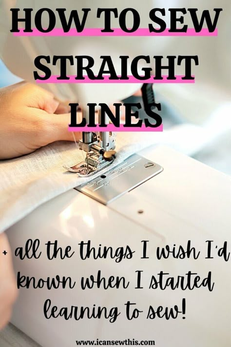 How to sew straight lines on your sewing machine - I Can Sew This Sewing Machine Beginner, Sewing Machine Tension, Straight Stitch Sewing, Sewing Machine Tips, First Sewing Projects, Sewing Machine Basics, Sewing Tricks, Sewing Machine Projects, Stitch Sewing