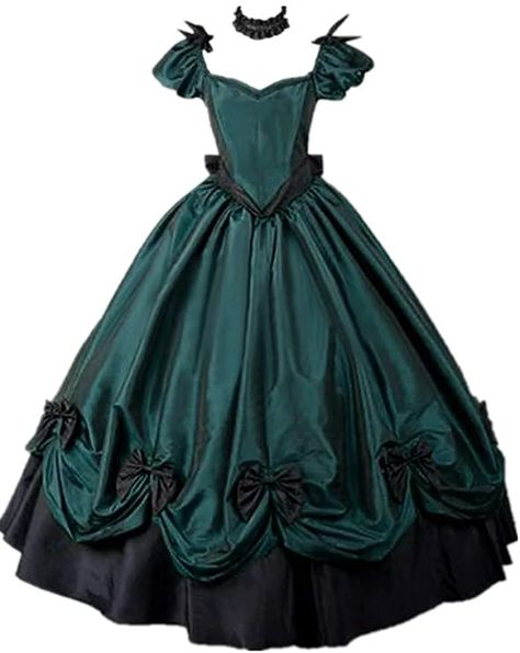 Amazon.com: Women's Southern Belle Costumes Rococo Ball Gown Gothic Victorian Costume Dress : Clothing, Shoes & Jewelry Southern Belle Costume, 19th Century Dress, Red Green Dress, Southern Belle Dress, Belle Costume, Century Dress, Punk Dress, Victorian Costume, Belle Dress