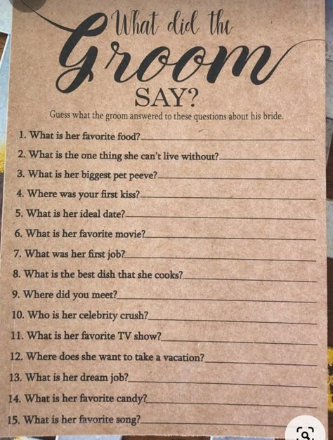 Wedding Dishes, Bridal Shower Questions, Bridal Shower Bachelorette Party Ideas, Bridal Party Games, Bridal Shower Inspo, Fun Bridal Shower Games, Bridal Shower Activities, Couples Bridal Shower, Couple Wedding Shower