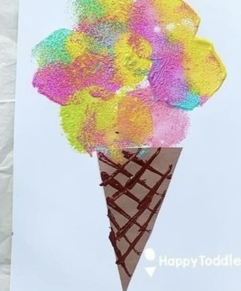 Fun idea! Sponge Painted Ice... - Mommy & Me Arts and Crafts | Facebook Summer Crafts For Toddlers, Summer Preschool Crafts, Ice Cream Crafts, Circus Crafts, Summer Arts And Crafts, Sunflower Crafts, Art Activities For Toddlers, Preschool Craft, Toddler Art Projects