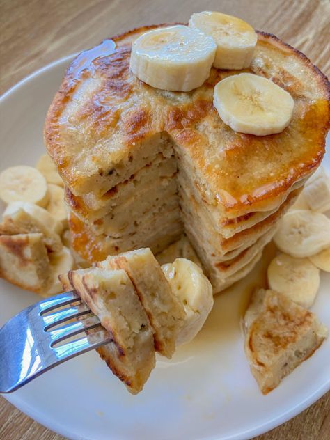 Cookies Banane, Vegan Banana Pancakes, Banana Pancakes Recipe, Pancakes Ingredients, Vegan Pancakes, Vegan Banana, Gf Recipes, Banana Pancakes, 5 Ingredient