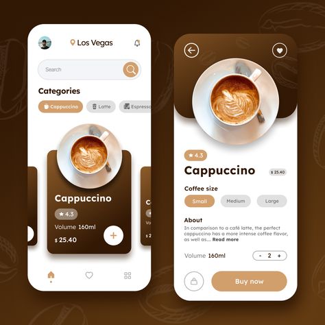 Cafe App Design, Coffee App Design, Coffee Web Design, Product Page Ui, Affinity Photo Tutorial, Application Ui Design, Desain Ux, Restaurant App, Web Design Portfolio