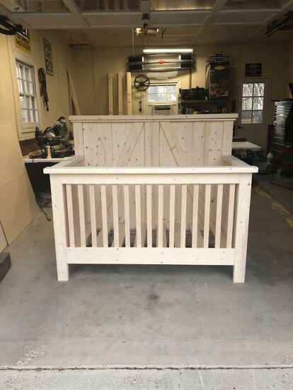 Baby Crib Woodworking Plans, Farmhouse Crib, Farmhouse Cribs, Crib Woodworking Plans, Crib Diy, Baby Crib Diy, Crib Design, Baby Beds, Wooden Cribs