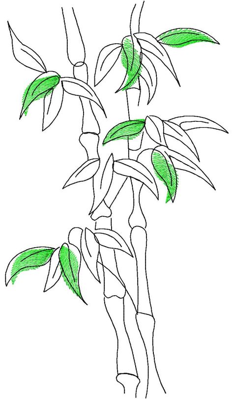 Bamboo free embroidery design - Oriental embroidery design - Machine embroidery community Candlewicking Embroidery, Embroidery Japanese, Embroidery Quilt, Crewel Embroidery Kits, Japanese Bamboo, Embroidery Tips, Sashiko Embroidery, Learn Embroidery, Banana Leaves