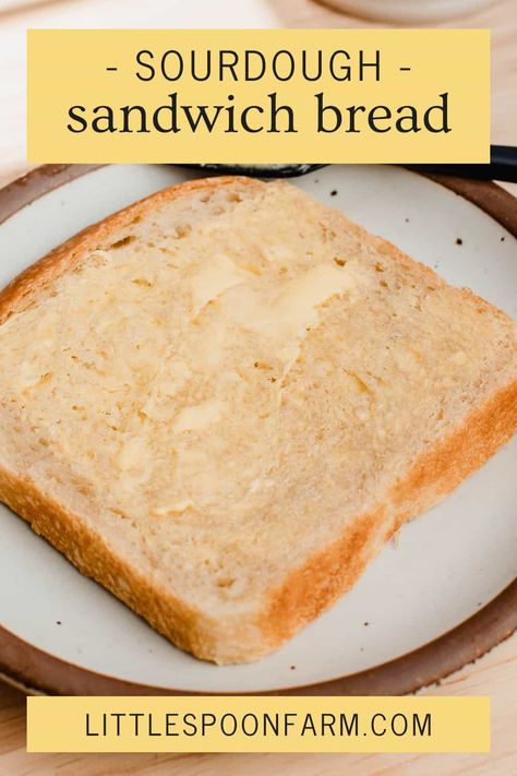 This soft sourdough sandwich bread is made with all-purpose flour, olive oil, honey, and sourdough starter in a stand mixer. It has a light fluffy texture with a tight crumb perfect for sandwiches and toast. Soft Sourdough Sandwich Bread, Sourdough Sandwich Bread Recipe, Sourdough Sandwich Bread, Easy Sourdough Bread Recipe, Sandwich Bread Recipe, Recipe Using Sourdough Starter, Sourdough Loaf, Sourdough Bread Sandwiches, Sourdough Starter Discard Recipe