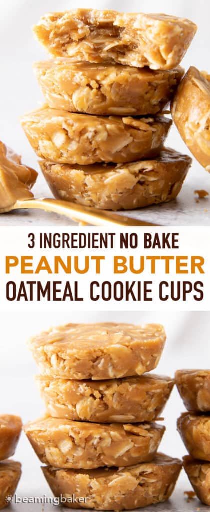 Peanut Butter Oatmeal Cups, Beaming Baker, Oatmeal Cookies Easy, Dessert Oreo, No Bake Peanut Butter, Peanut Butter No Bake, Overnight Oat, Peanut Butter Oatmeal Cookies, Oatmeal Cups