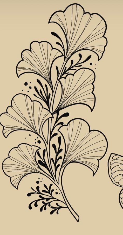 Art Nouveau Line Art, Art Deco Floral Tattoo, Art Deco Flower Tattoo, Neo Traditional Leaves, Art Nouveau Floral Illustration, Neo Trad Tattoo Design, Art Nouveau Tattoo Flower, Art Nouveau Leaves, Art Nouveau Flowers Illustration