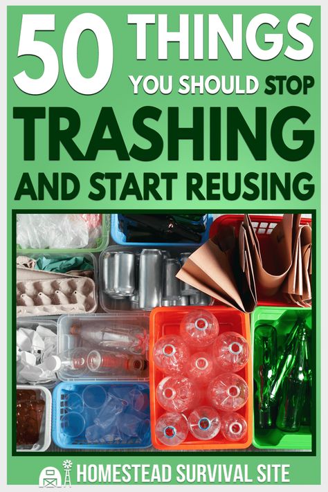 Save money by finding ways to repurpose and upcycle things that other folks would throw away. Here are 50 items you should reuse. Upcycle Crafts Household Items, Plastic Coffee Containers, Repurposed Containers, Reuse Recycle Repurpose, Recycle Crafts Diy, Garden Escape, Diy Recycled Projects, Recycling Crafts, Homesteading Ideas