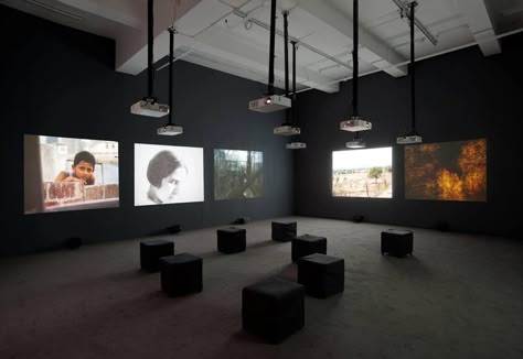 Amar Kanwar, The Lightning Testimonies, 2007 | Marian Goodman Instagram Graphic Design, Sound Room, Interior Design Layout, Museum Exhibition Design, Interactive Exhibition, Exhibition Ideas, Digital Art Gallery, Architecture Model Making, New Media Art